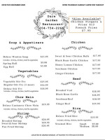 Bev's Dairy Treats menu