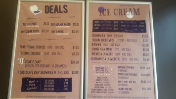 Insomnia Cookies menu