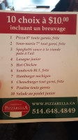 Bruno's Pizza menu