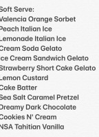 Twisted Cow Frozen Treats menu