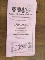 Amy's Chinese Kitchen menu