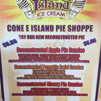 Cone-e Island menu