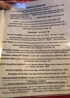 Pauly's Cafe menu