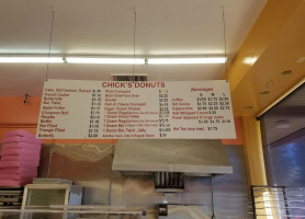 Chick's Donuts Coffee Shop menu