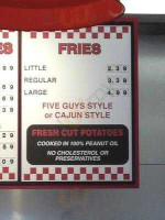 Five Guys menu