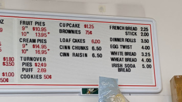 Sylvester's menu