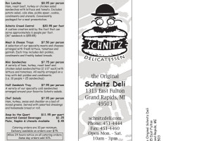 Schnitz Bakery menu