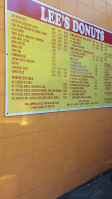 Lee's Donuts menu