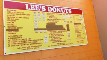 Lee's Donuts menu