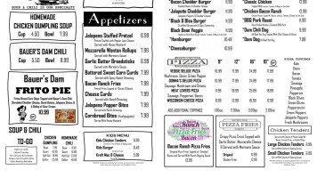 Bauer's Dam menu