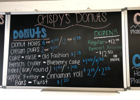 Crispy's Donuts menu
