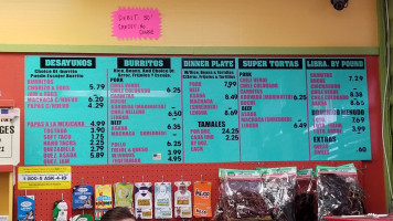 La Única Panadería menu