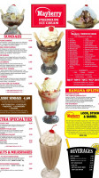 Mayberry Ice Cream Restaurants menu