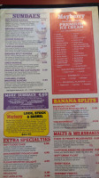 Mayberry Ice Cream Restaurants menu