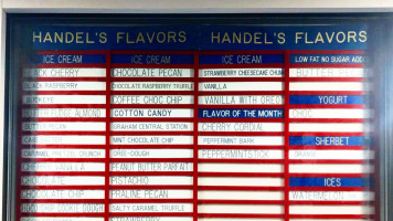 Handel's Homemade Ice Cream Yogurt menu