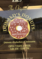 Donald's Donuts menu