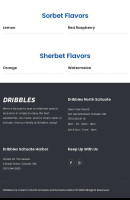 Dribbles Ice Cream menu