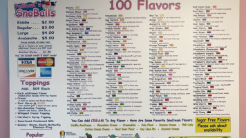 Pelican's Snoballs Grovetown menu