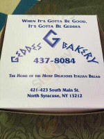 Geddes Bakery menu