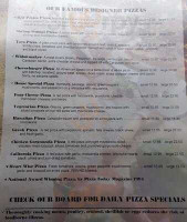 Willington Pizza Too menu