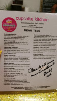 Cupcake Kitchen menu