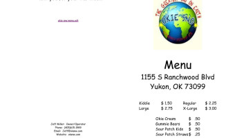 Okie Sno Of Yukon menu