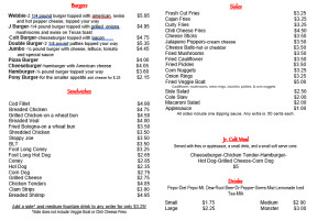 Clear Fork Dairy Belle menu