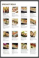 Hooked On Sushi menu