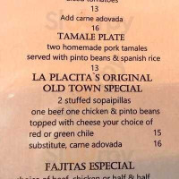 La Placita Dining Rooms menu