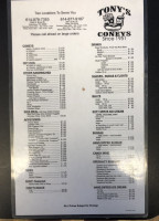 Tony's Coney's menu