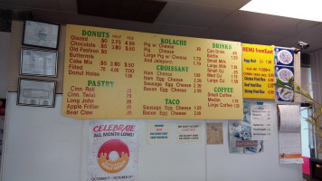 Tommy's Donuts menu