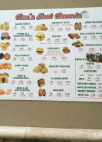 Dee's Best Donuts menu