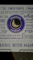 Insomnia Cookies menu