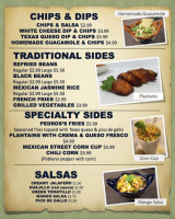 Pedro's Cocina Mexicana menu