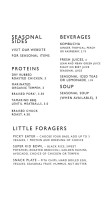 Forage Kitchen menu