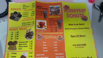 Honeydip Donuts menu