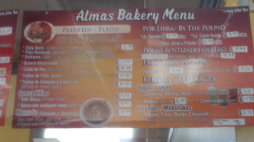 Alma's Bakery Deli menu