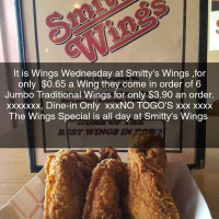 Smitty's Wings menu