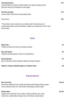Blackstock Bistro menu
