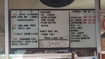A K's Donuts menu