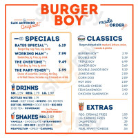 Burger Boy menu