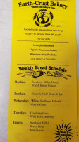 Earthcrust Bakery menu