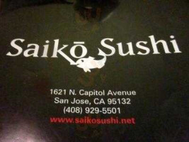 Saiko Sushi menu