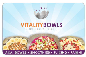 Vitality Bowls menu