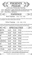 Phoenix Bakery menu