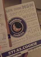 Insomnia Cookies menu