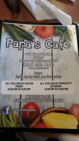 Papa's Cafe menu