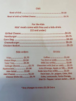 Shell Knob Cafe menu