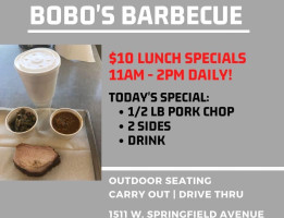 Bobo's Bbq menu