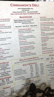 Cinnamon's Deli menu